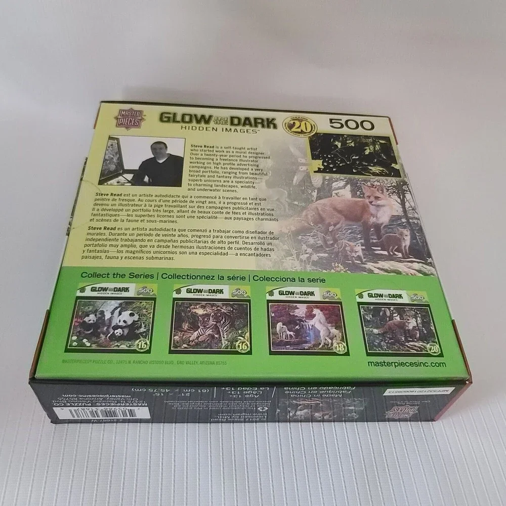Masterpieces Puzzle Glow in the Dark Hidden Images 500 Piece Fox Puzzle Sealed